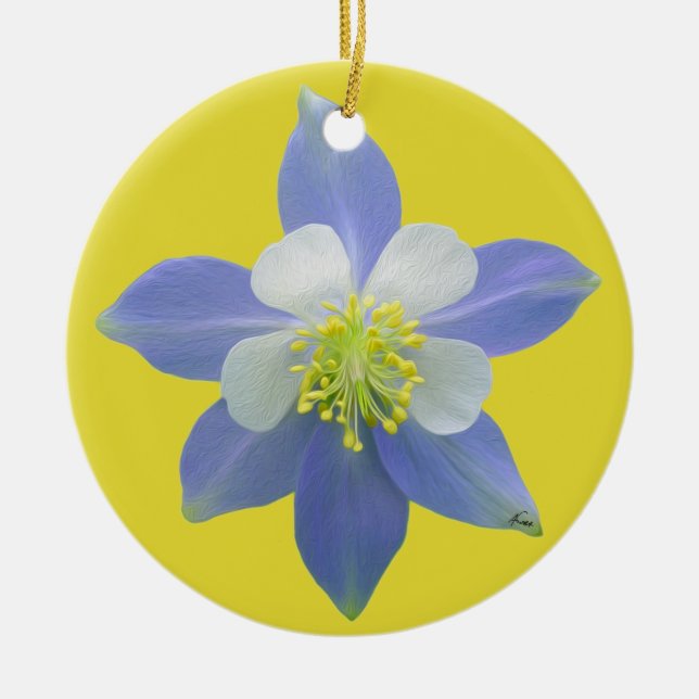 Columbine 2 ceramic tree decoration (Front)