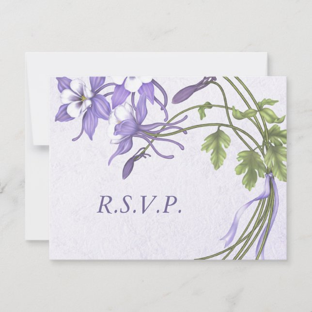 Columbine Bouquet 2 RSVP Cards (Front)