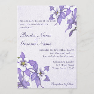 Columbine Bouquet 2 Wedding Invitations