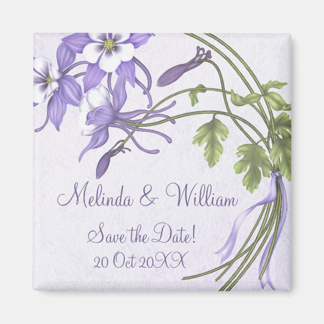Columbine Bouquet Magnet ~ Save the Date (Front)