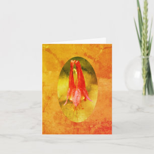 Columbine Flower Art Customisable Note Card