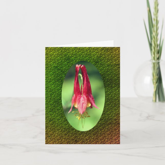 Columbine Flower Customisable Note Card (Front)