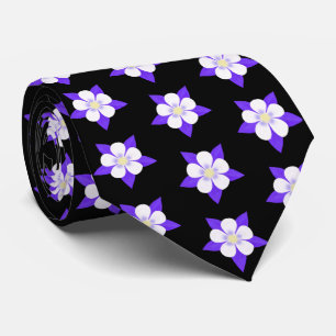 Columbine Flower Neck Tie