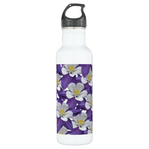Columbine Flower Pattern 710 Ml Water Bottle
