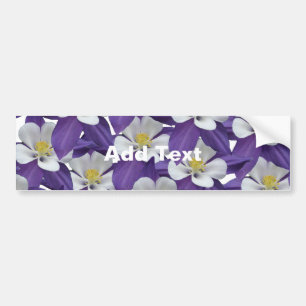 Columbine Flower Pattern Bumper Sticker