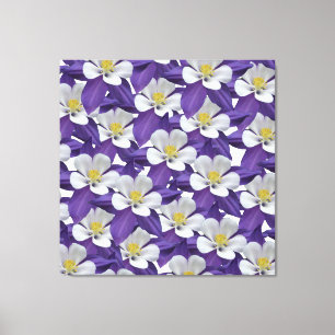 Columbine Flower Pattern Canvas Print