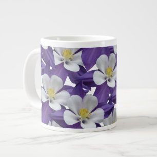 Columbine Flower Pattern Large Coffee Mug