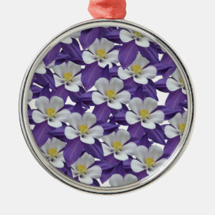 Columbine Flower Pattern Metal Tree Decoration