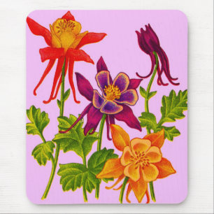 columbine flowers mouse mat