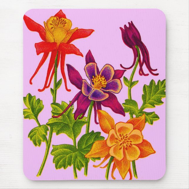 columbine flowers mouse mat (Front)