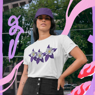 Columbine Purple & White Flower Women's T-Shirt