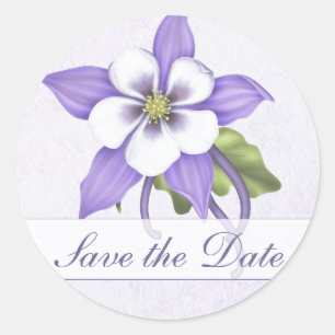 Columbine Save the Date Envelope Sticker - Custom