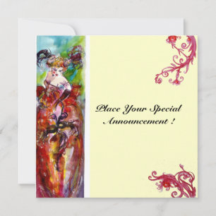 COLUMBINE, Sweet Sixteen Masquerade Party Invitation