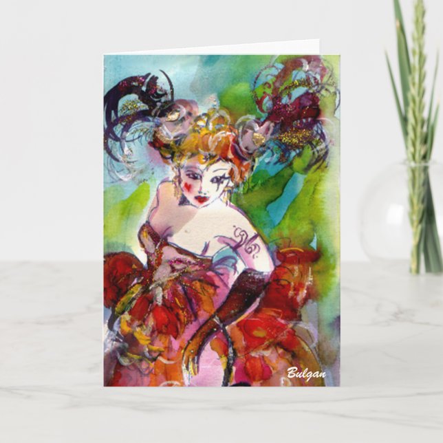 COLUMBINE / Venetian Masquerade Ball Card (Front)