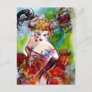 COLUMBINE / Venetian Masquerade Ball Postcard
