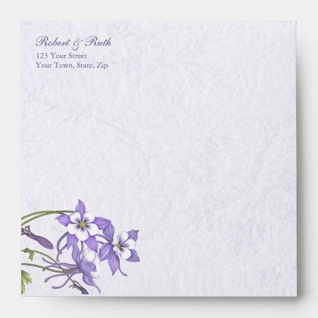Columbine Wedding Invitation Envelopes (5.5x5.5) (Front)