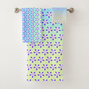 Columbine Yellow & Green Bath Towel Set