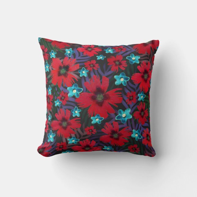 Columbines & Carnations Cushion (Front)