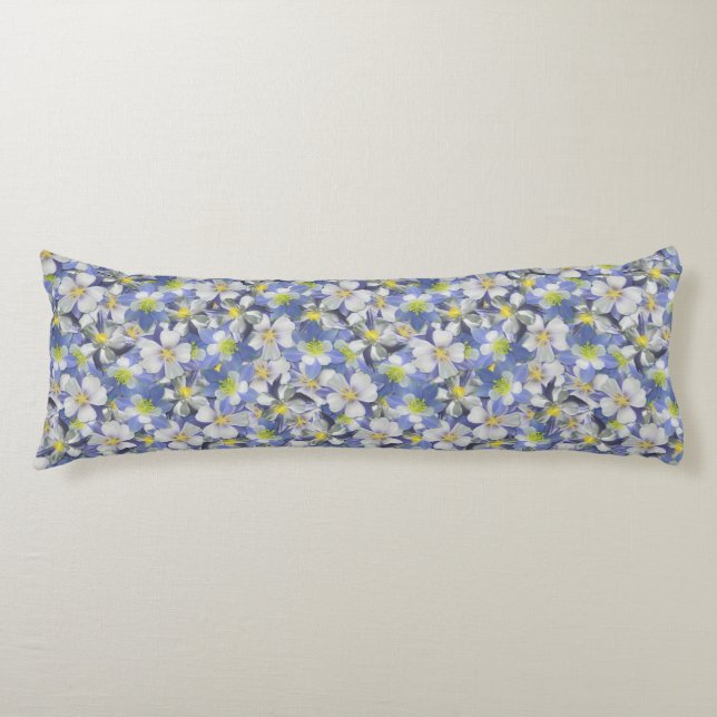 Columbines Seamless Pattern Body Cushion (Front)