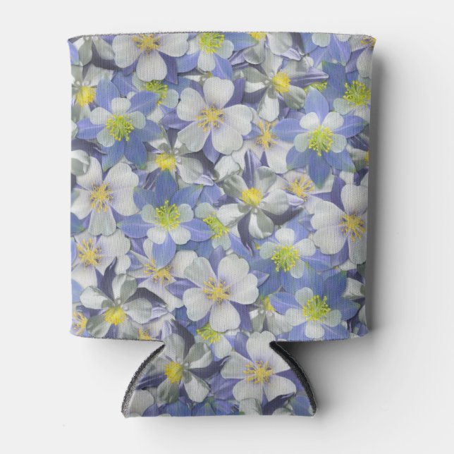 Columbines Seamless Pattern Can Cooler (Front)