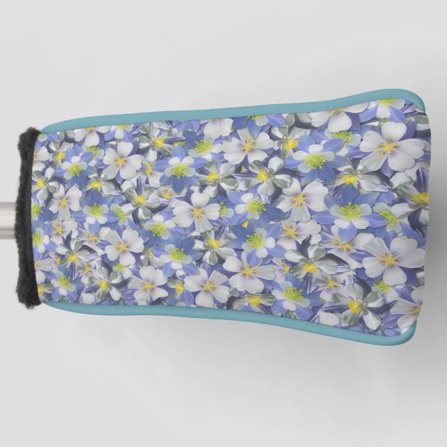 Columbines Seamless Pattern Golf Head Cover (Front)