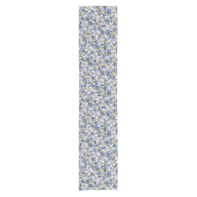 Columbines Seamless Pattern Short Table Runner (Front)