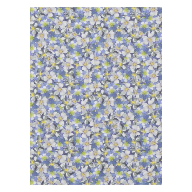 Columbines Seamless Pattern Tablecloth (Front)
