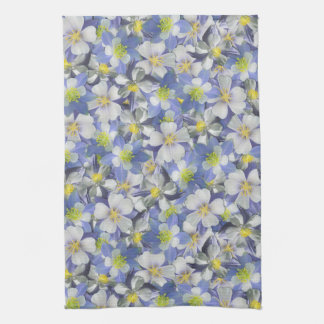 Columbines Seamless Pattern Tea Towel
