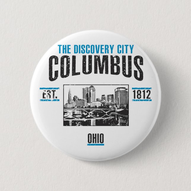 Columbus 6 Cm Round Badge (Front)