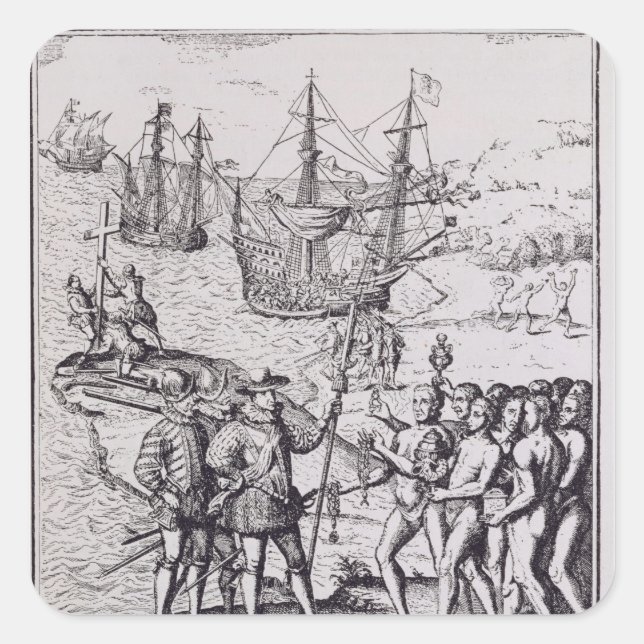 Columbus at Hispaniola 2 Square Sticker (Front)