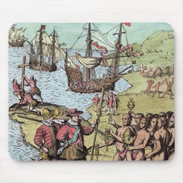 Columbus at Hispaniola Mouse Mat (Front)