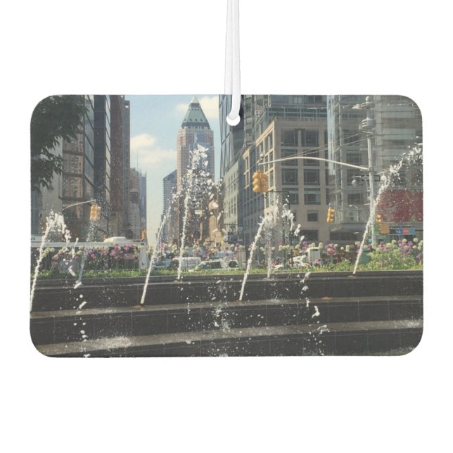 Columbus Circle New York City NYC Water Fountain Car Air Freshener (Front)