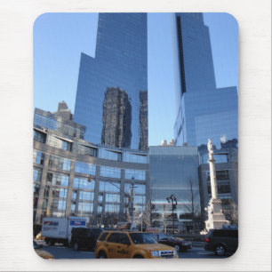 Columbus Circle NYC New York Skyscrapers Taxi Mouse Mat