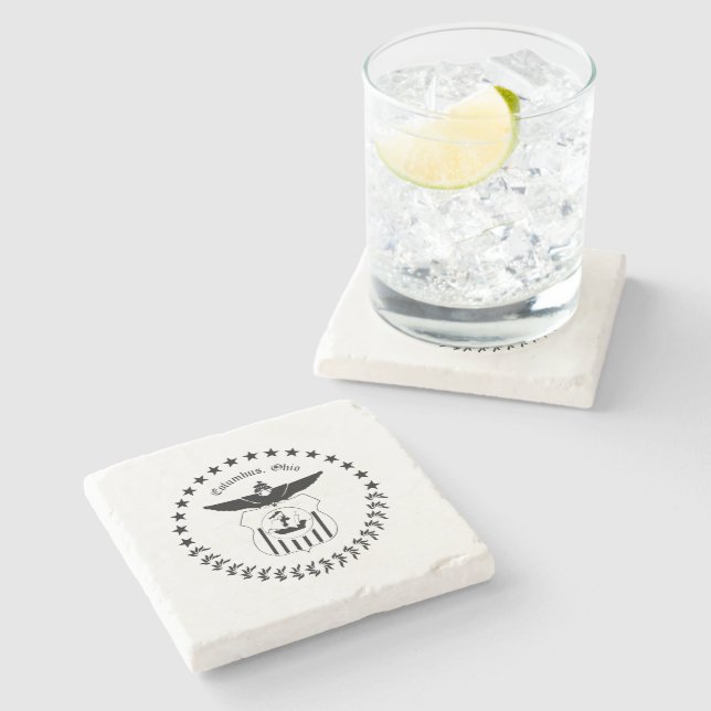 Columbus city seal stone coaster (Side)