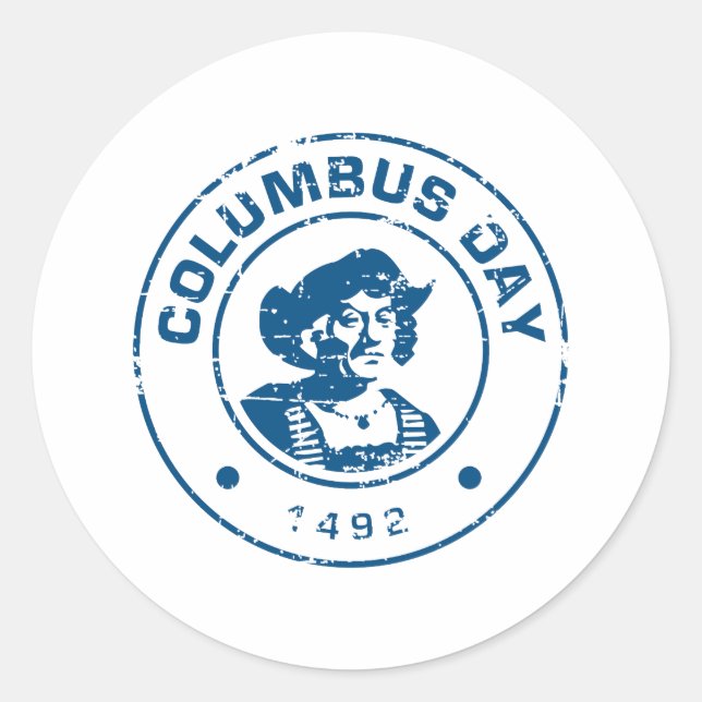 Columbus Day 5 Classic Round Sticker (Front)