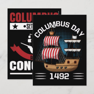Columbus Day Celebration: History, Traditions & Fa Holiday Postcard