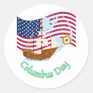 Columbus Day Classic Round Sticker