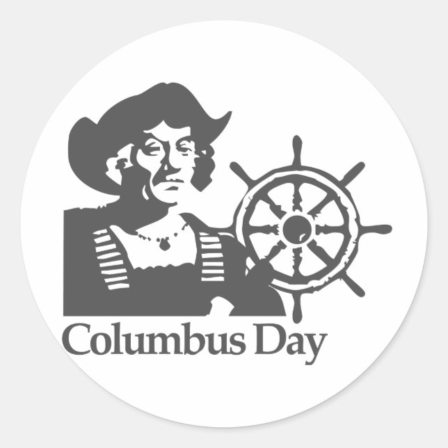 Columbus Day Classic Round Sticker (Front)