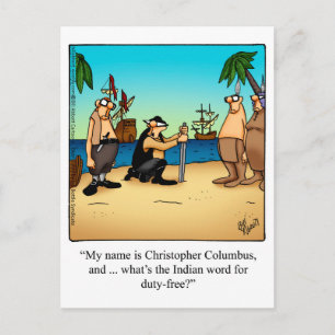 Columbus Day Humour Postcard