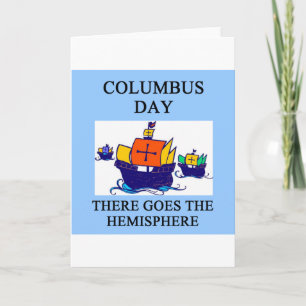 COLUMBUS day indian joke Holiday Card