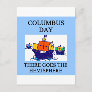 COLUMBUS day indian joke Postcard