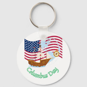 Columbus Day Key Ring