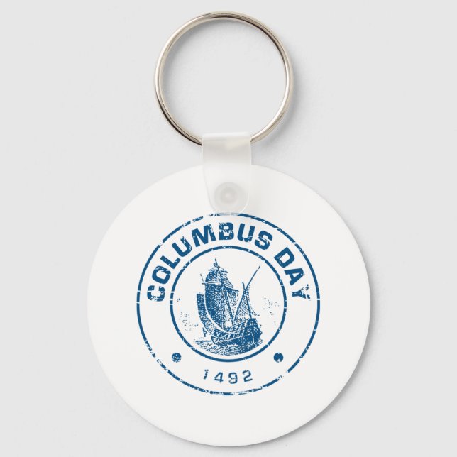 Columbus Day Key Ring (Front)