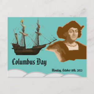 Columbus day postcard