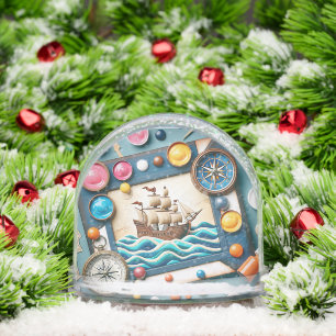 Columbus Day Snow Globe