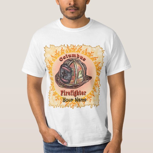 Columbus Firefighter   t-shirt (Front)