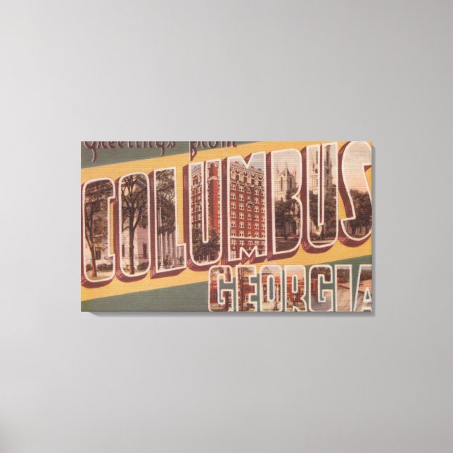 Columbus, Georgia - Large Letter Scenes 2 Canvas Print (Front)