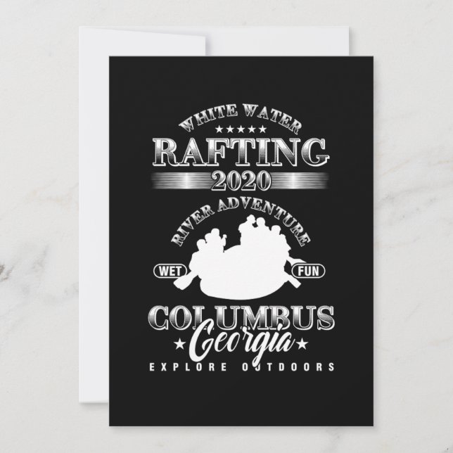 Columbus Georgia White Water River Rafting 2020 Pa Invitation (Front)