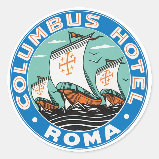 Columbus Hotel Roma Classic Round Sticker (Front)