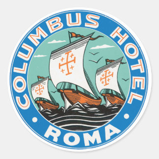 Columbus Hotel Roma Classic Round Sticker